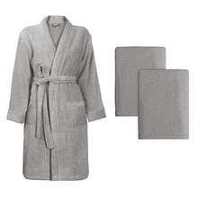 3 Piece Luxe Cotton Bathrobe & Towel Set